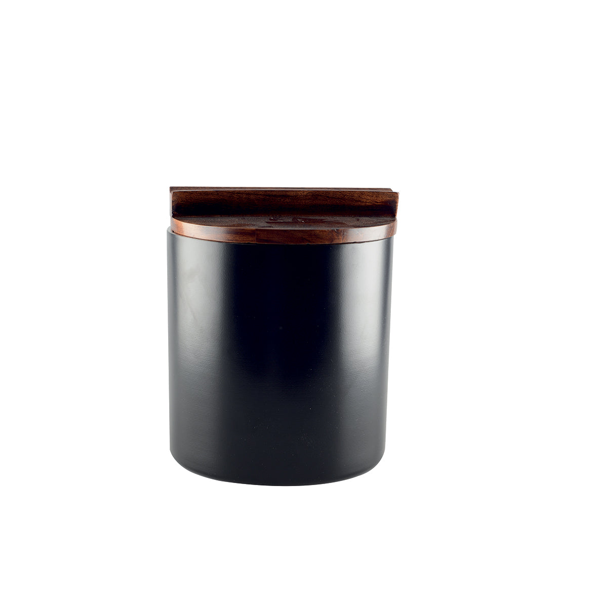 Ice Bucket Black Matte With Wooden Lid