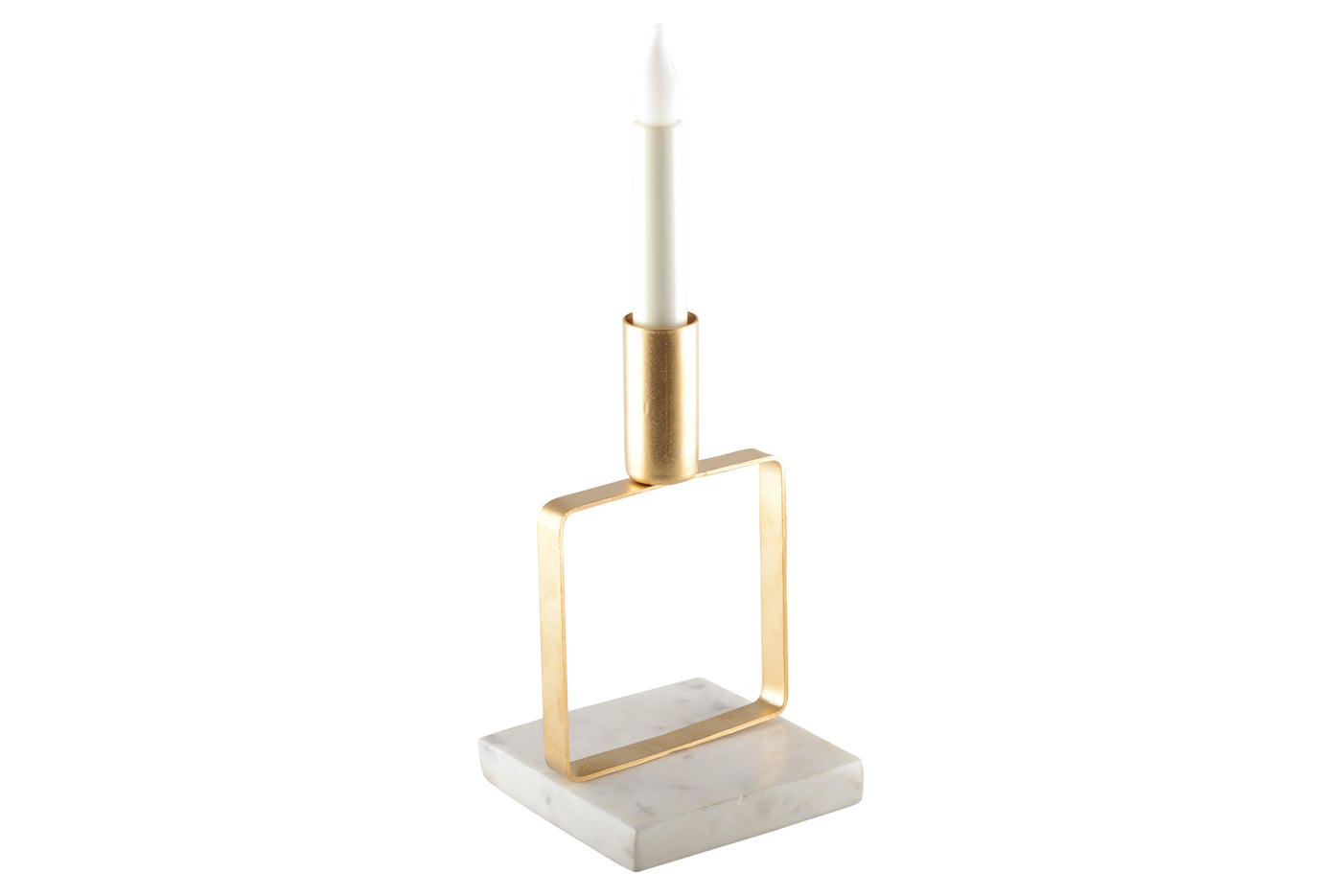 Candle holder Gold Matte Square Marble Holder | 17cm