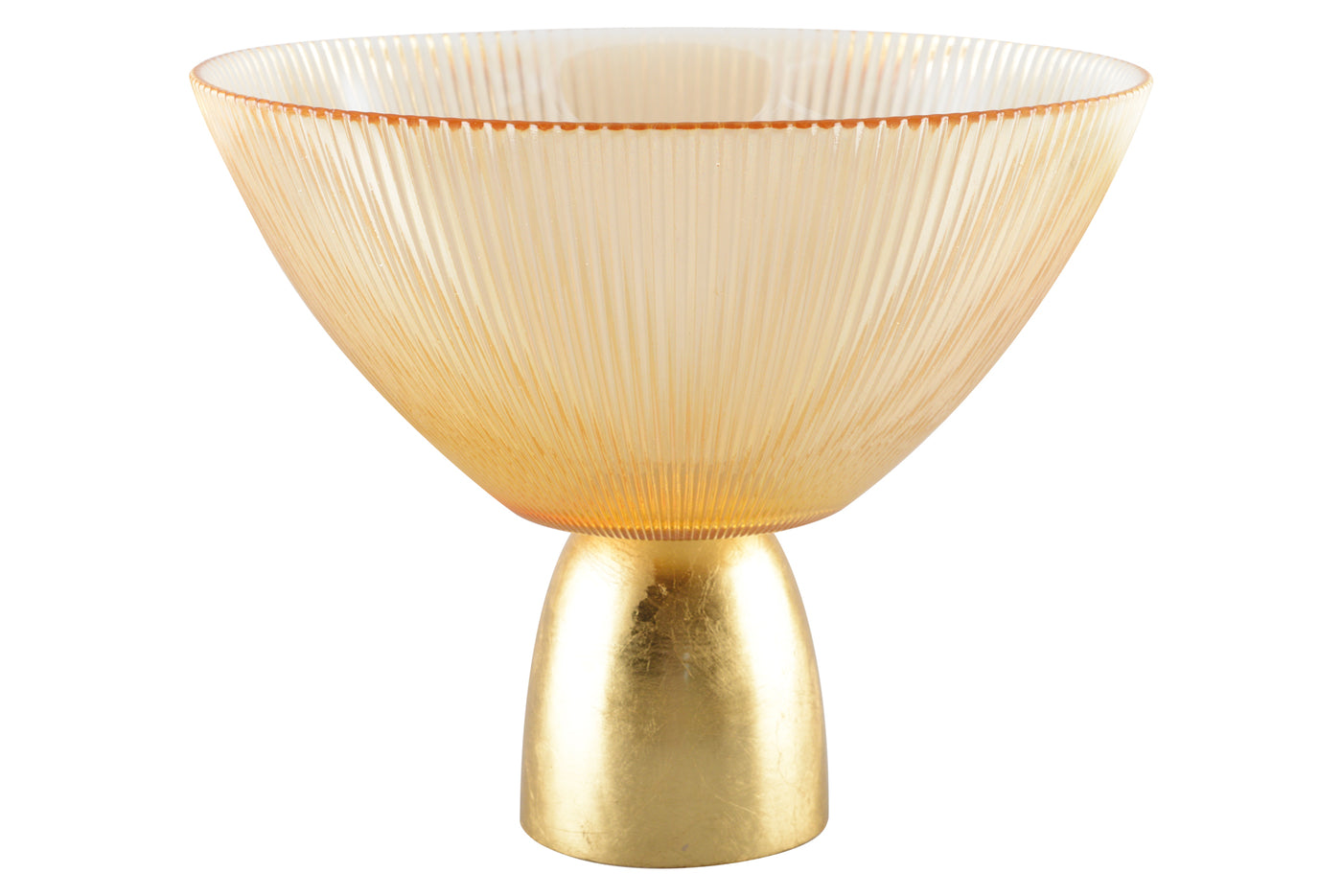 HOLLOW BOWL ON GOLD FOOT | AMBER LUSTER