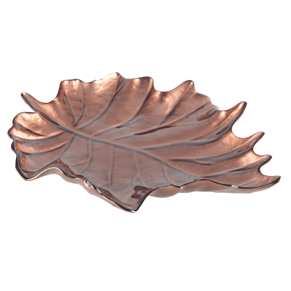 Brown Leaf Dish | 29x36cm
