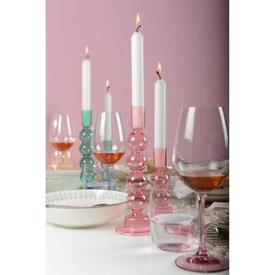 CANDLE HOLDERS | SET OF 2 |  PINK BUBBLY