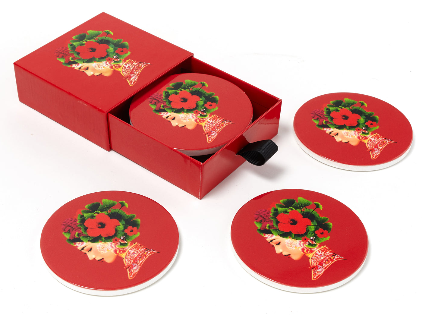 Ceramic Coaster Lotus | Set of 4