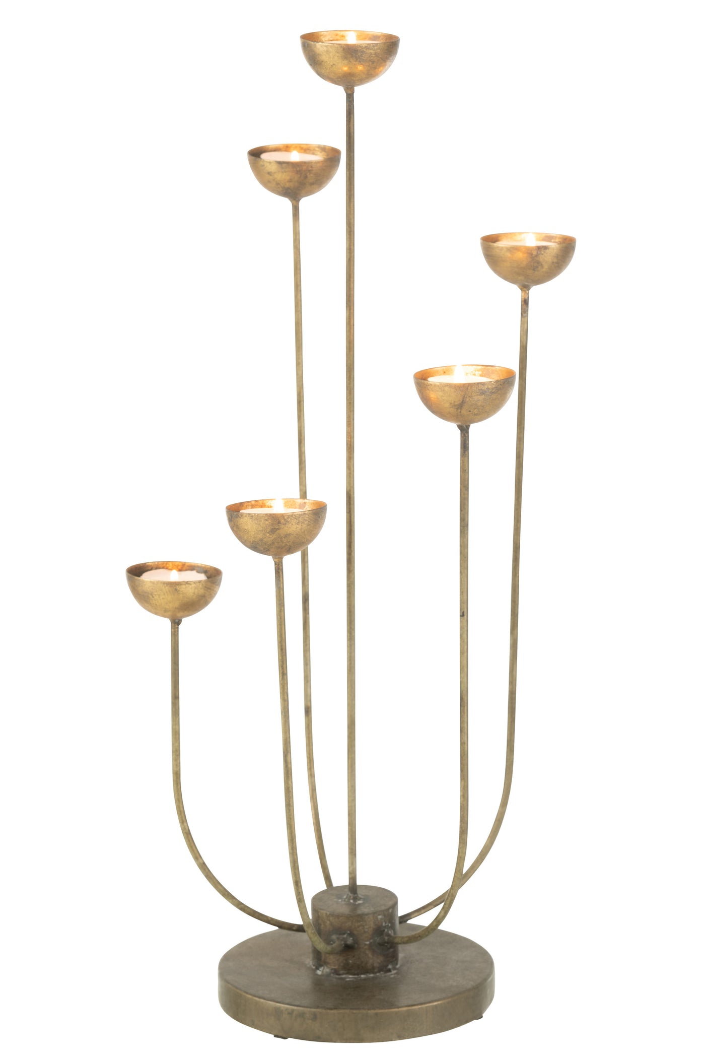 Candleholder 6 Rods Gold | 55cm