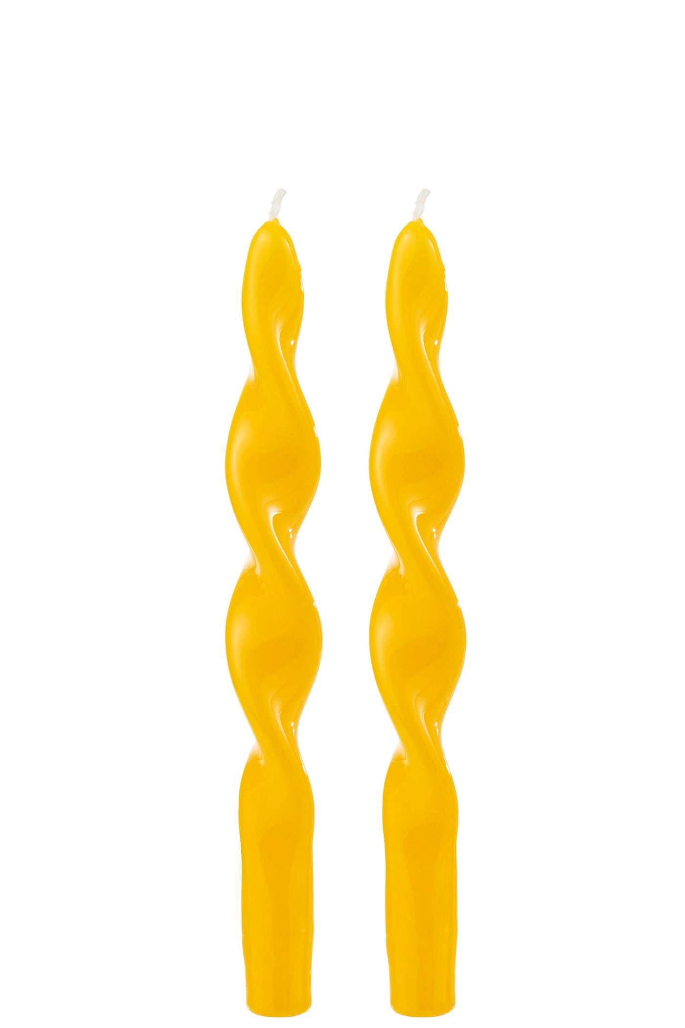 CANDLE TWISTED YELLOW S/2 | 26cm