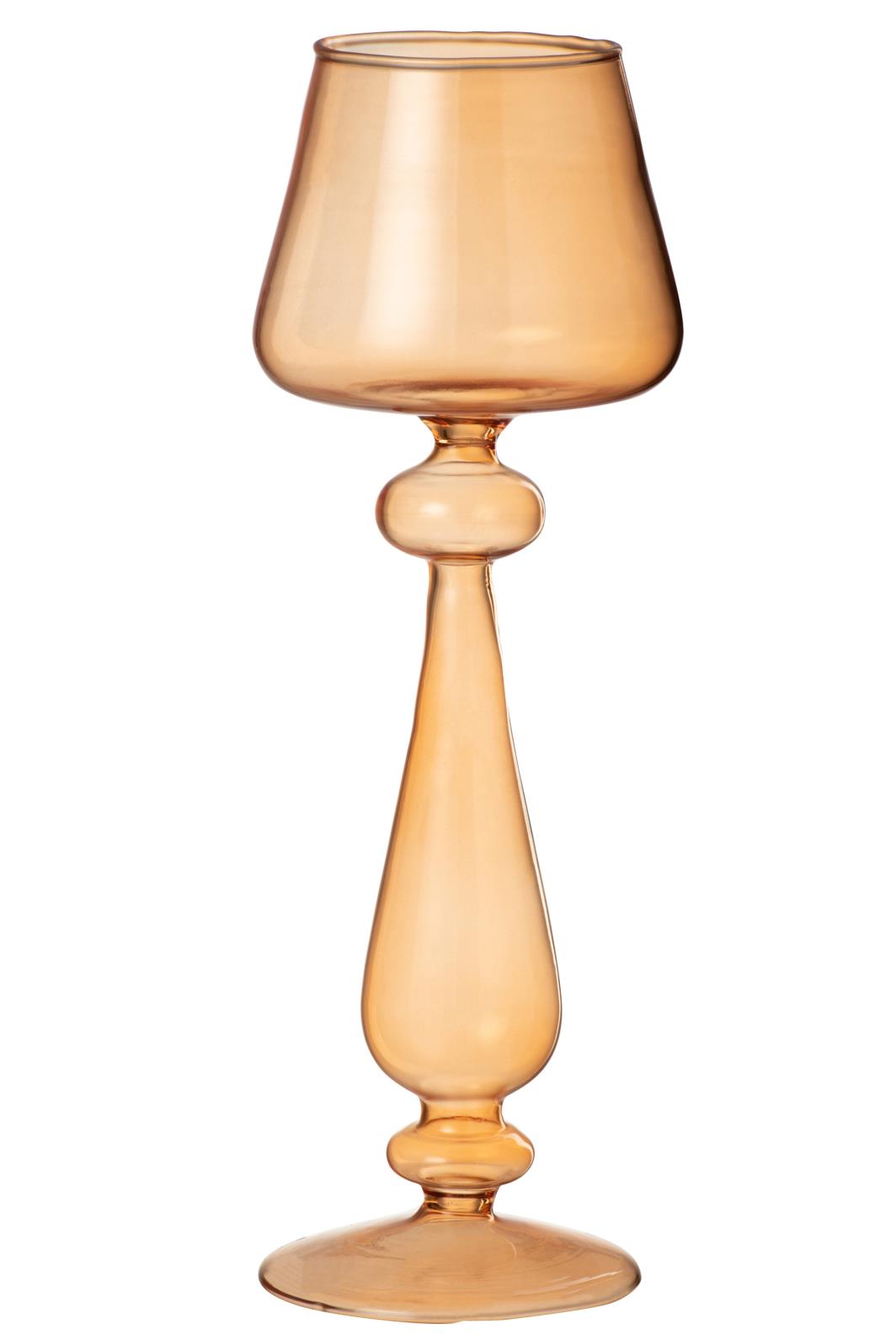 Candleholder Glass Light Gold 28cm