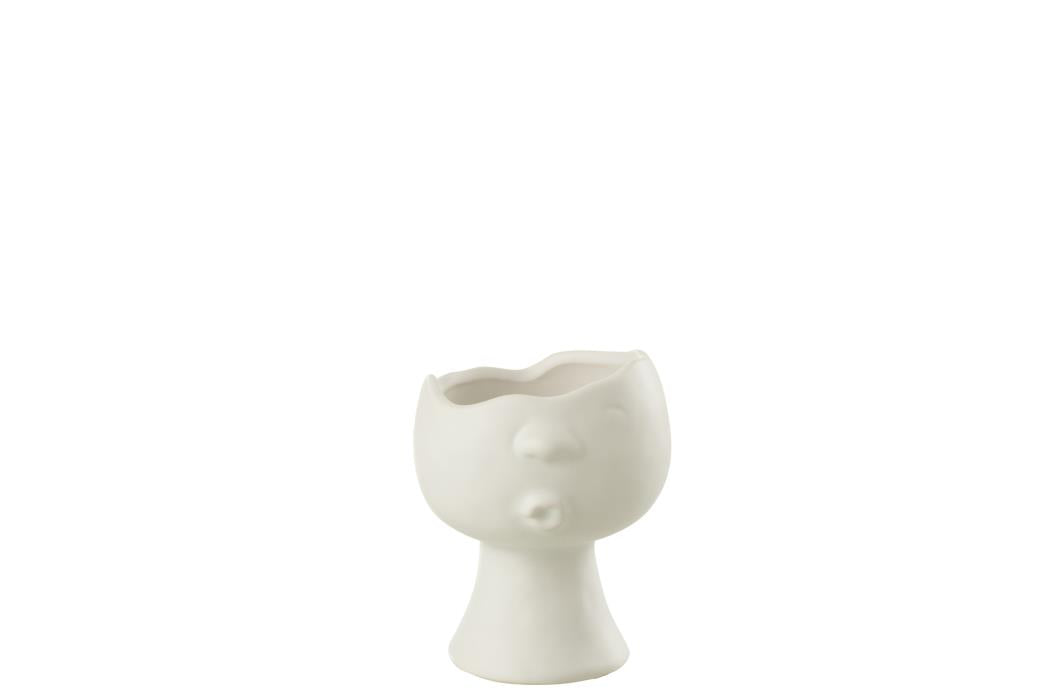 Flowerpot Enya Porcelain White | 15cm