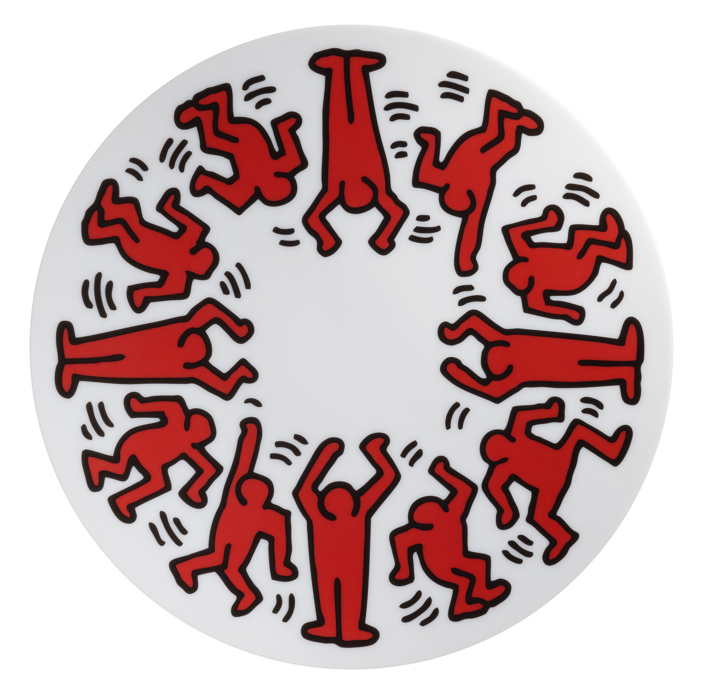 Keith Haring Plate Red/White