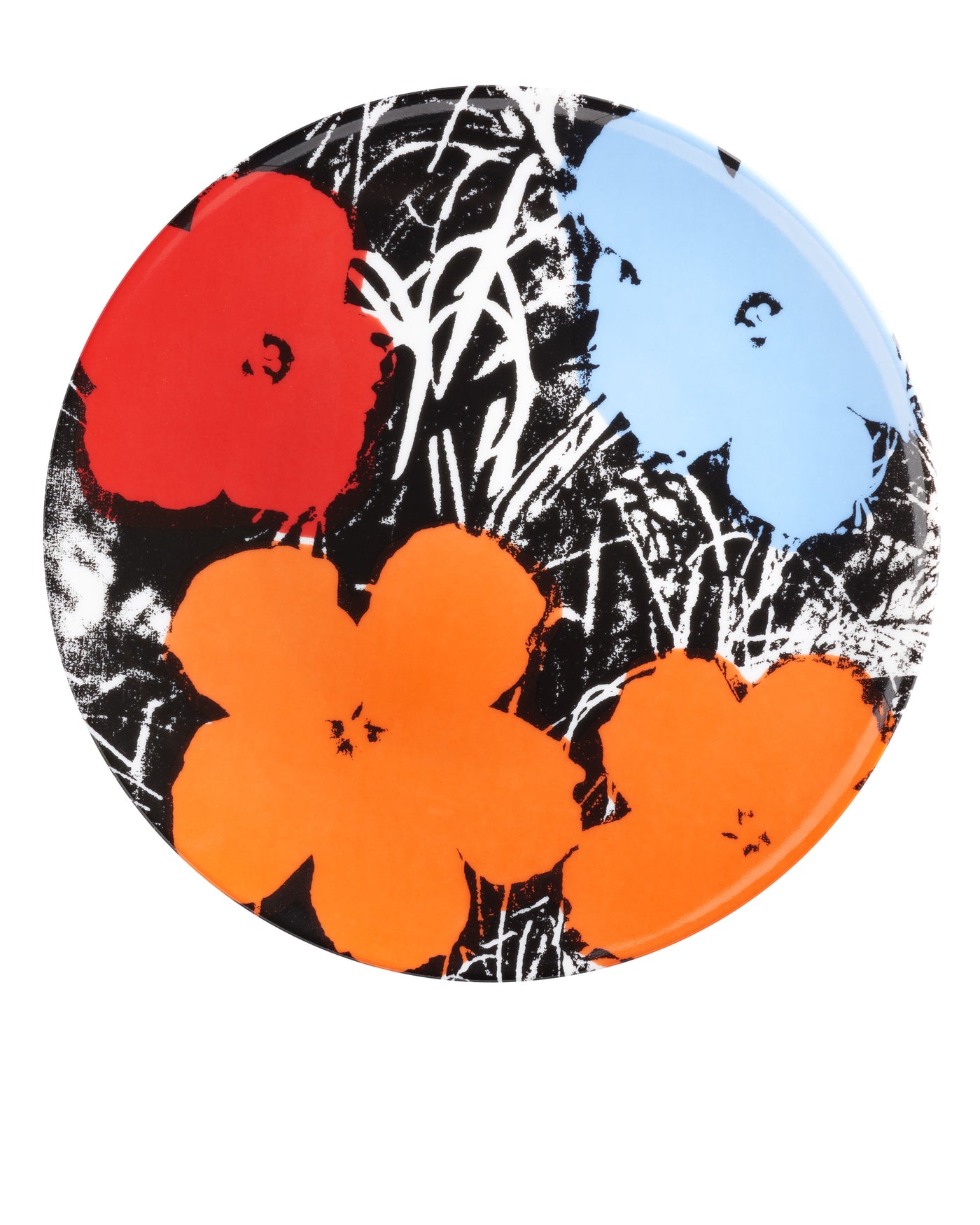 Andy Warhol Plate Flower Blue/Orange/Red
