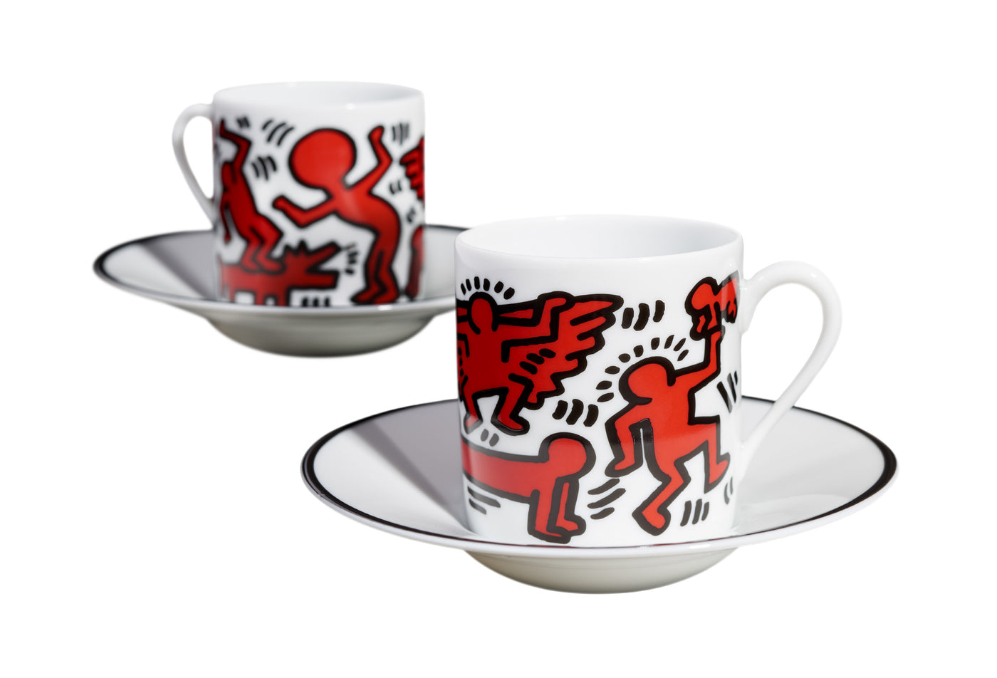 Keith Haring Espresso Set/2 Red/White