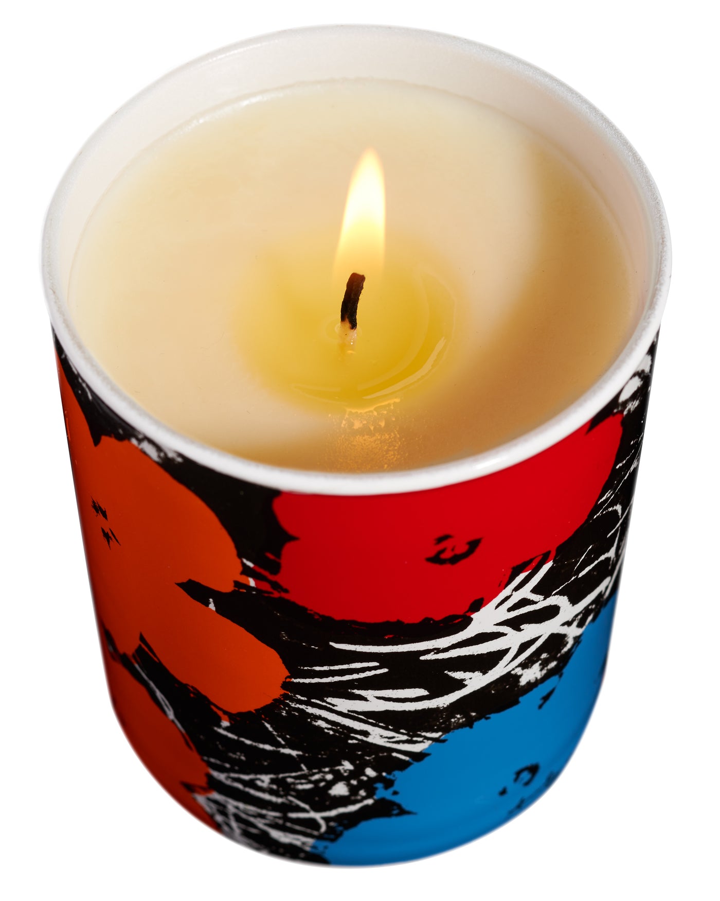 Warhol Candle Flower Blue/Orange/Red