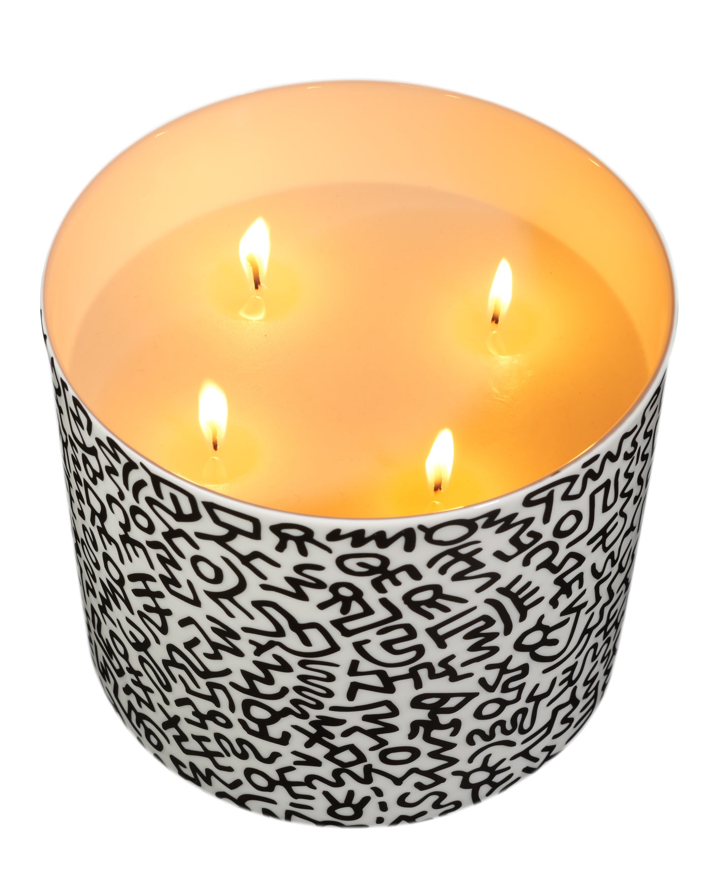 Keith Haring Large Candle 16cm Black Pattern