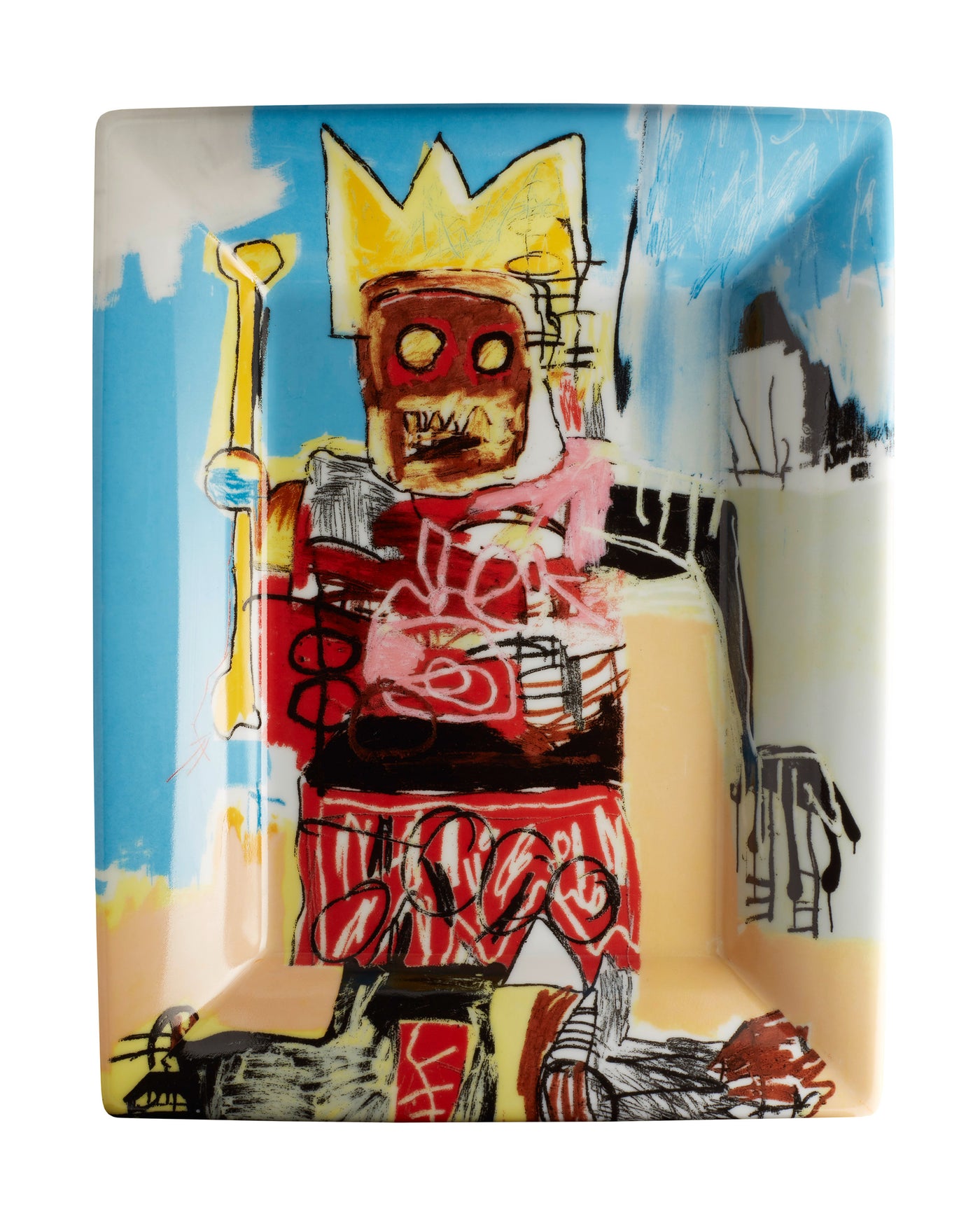 Jean-Michel Basquiat Tray Yellow Crown/Bone