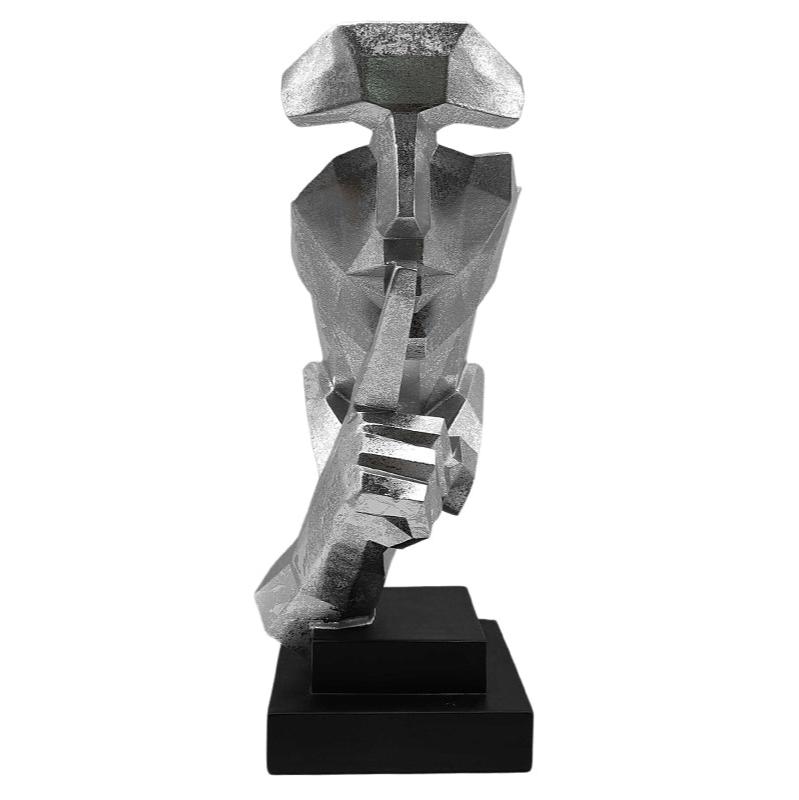 SILENT MAN SCULPTURE | SILVER/BLACK