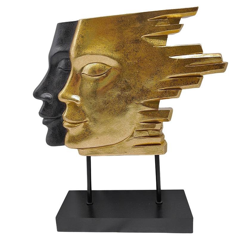 DOUBLE FACES SCULPTURE | BLACK/GOLD