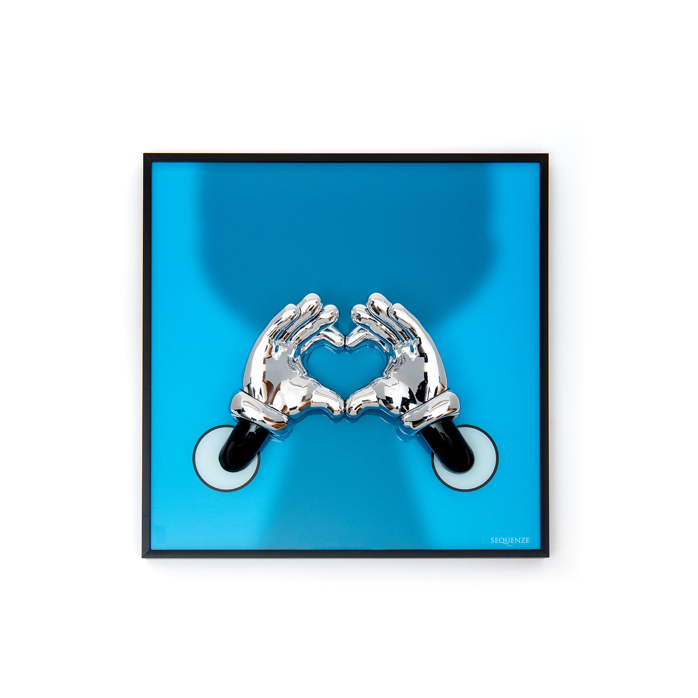 Frame Wall Heart Silver-Blue | 40x40cm