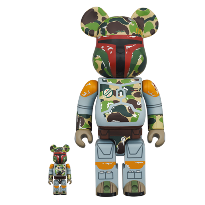 Mandalorian Bape Bearbrick 400% 100% BAPE X Star Wars Boba Fett