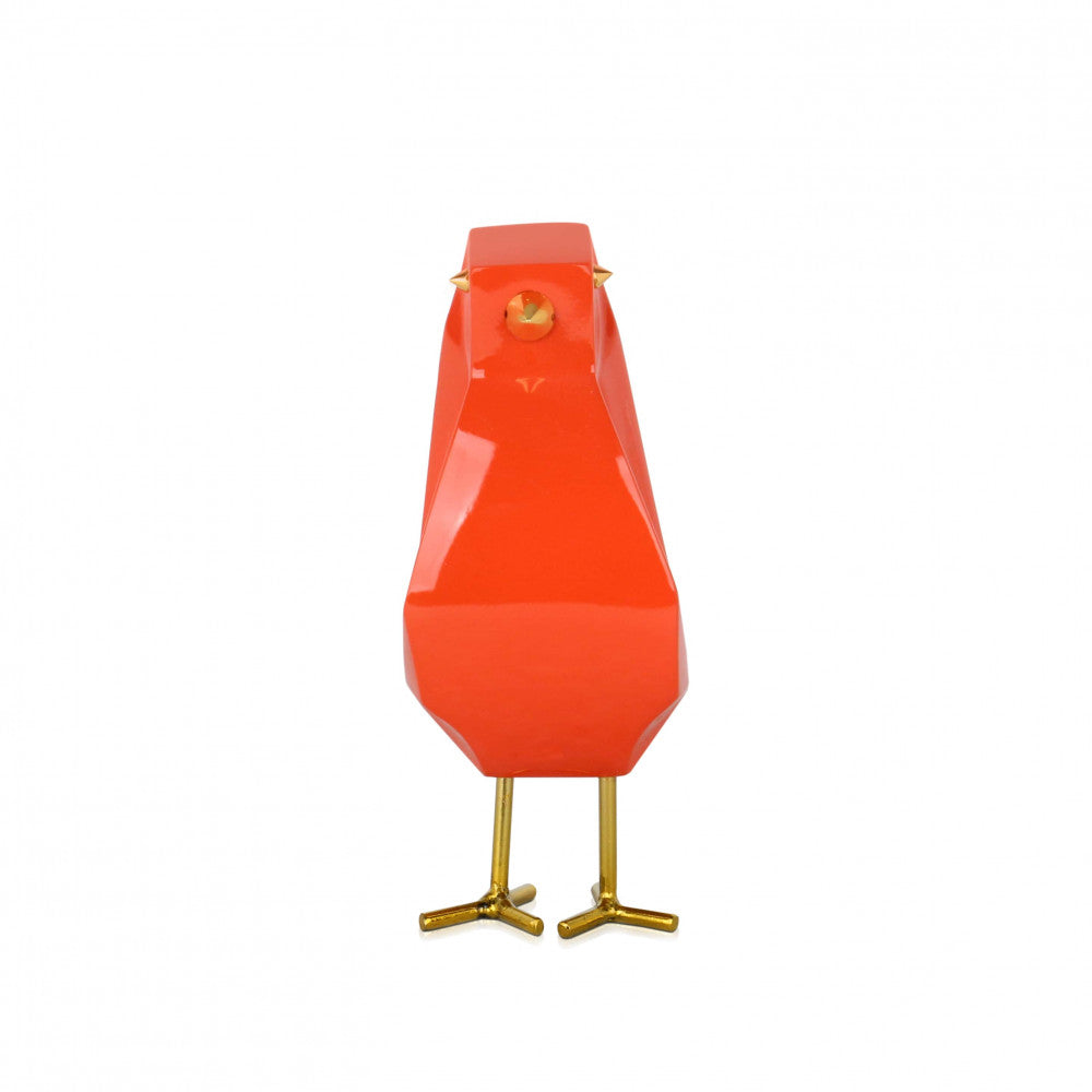 Orange Bird Resin Sculpture