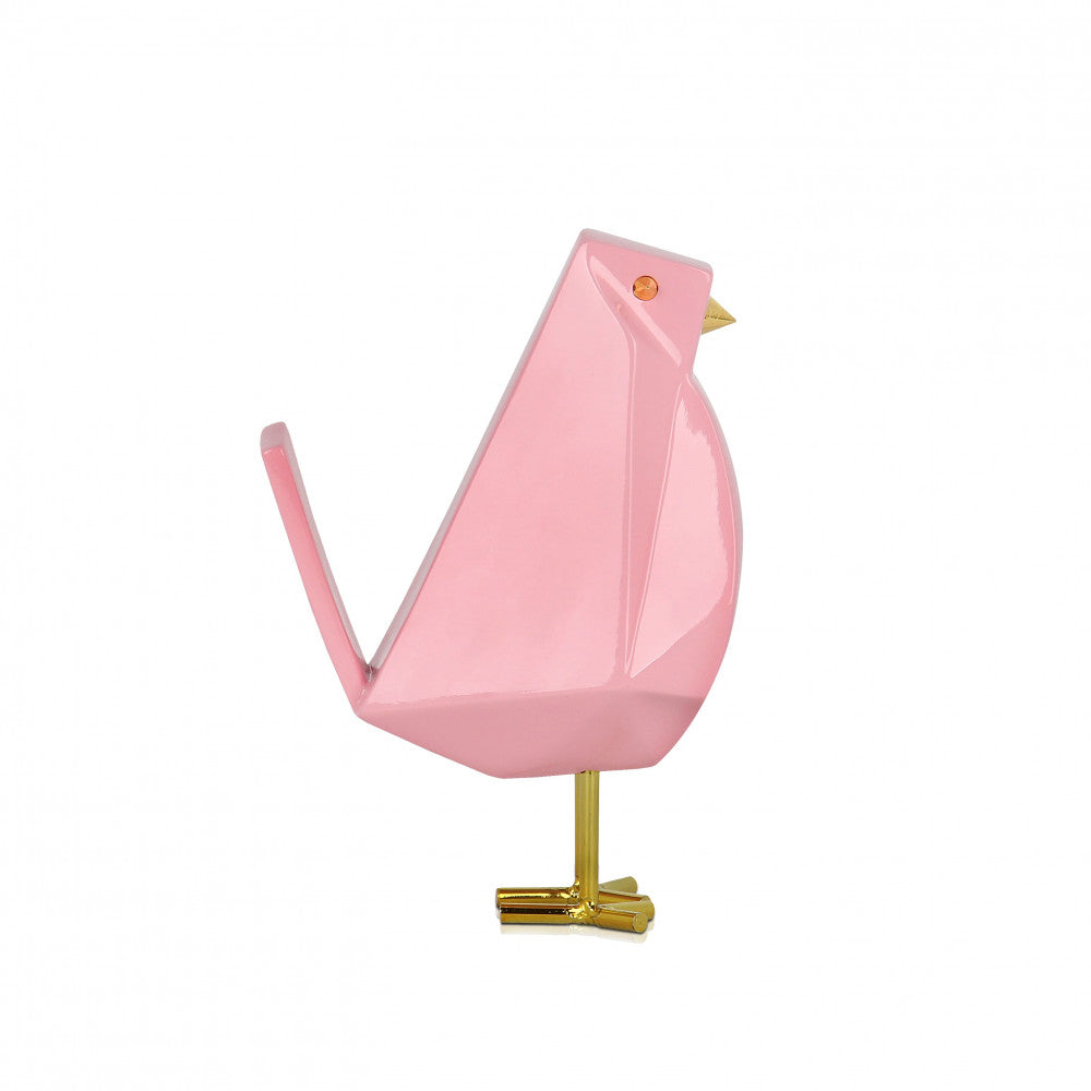 Pink Bird Resin Sculpture