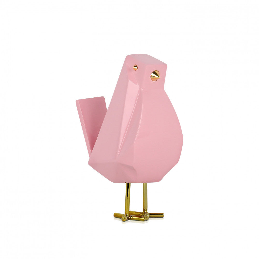 Pink Bird Resin Sculpture