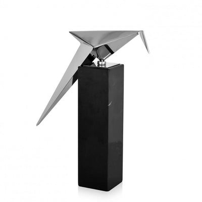 Sculpture Oiseau Origami Argent