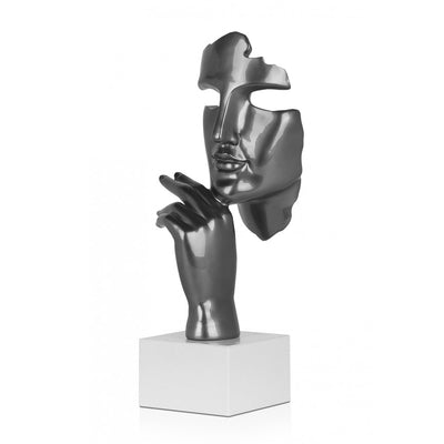 Sculpture en résine 'Visage abstrait femme'