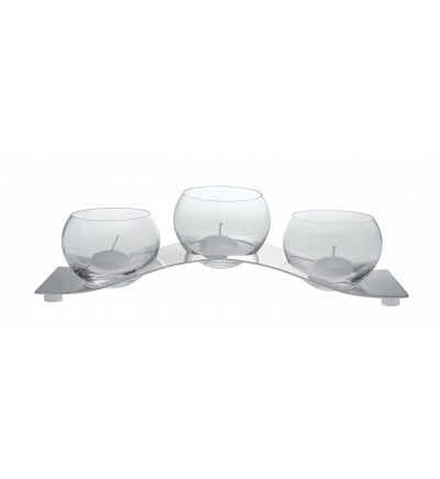 Nuages Holder For 3 Small Bowls | Silver plated |  38.5x11cm