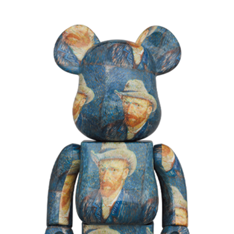 Bearbrick 400% + 100% - Van Gogh - Self-Portrait with Grey Felt Hat